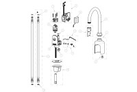 Chicago 116.113.AB.1 Hytronic Gooseneck Sensor Faucet Parts Breakdown