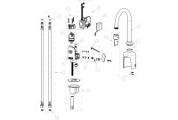 Chicago 116.123.AB.1 Hytronic Gooseneck Sensor Faucet Parts Breakdown