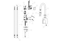 Chicago 116.213.AB.1 Hytronic Gooseneck Sensor Faucet Parts Breakdown