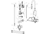 Chicago 116.924.AB.1 Hytronic Wall-Mount Gooseneck Sensor Faucet Parts Breakdown