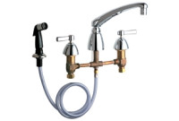 Chicago 200-AL8ABCP E-Cast Concealed Kitchen Sink Faucet w/ Side Spray