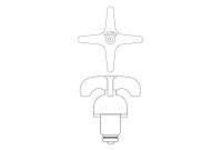 Acorn 2260-000-012 Exposed Flo-Cloz Cold Cross Handle W/Cartridge Assembly