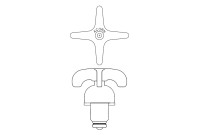 Acorn 2260-000-013 Exposed Flo-Cloz Singletemp Cross Hndl W/Cartridge Assembly