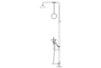 Speakman SE-610 Combination Drench Shower & Eyewash (with Rectangular Stainless Steel Receptor and Impeller Action Showerhead)