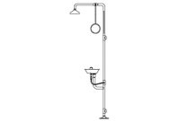 Speakman SE-691 Combination Drench Shower & Eye/Face Wash (with Stainless Steel Receptor and Impeller Action Showerhead)