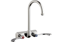 Chicago W4W-GN2AE1-317ABCP Hot and Cold Water Workboard Sink Faucet