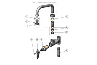 T&S Brass B-0155 6" Add-On Faucet Parts Breakdown