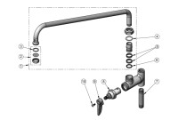 T&S Brass B-0157 18" Add-On Faucet Parts Breakdown