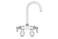 T&S Brass B-0343 Double Pantry Faucet