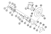 Bradley Equa-Flo Wall Shower Valve For Shower Valve March 2002 To July 2004 Parts Breakdown