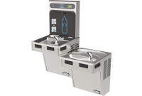 Halsey Taylor HydroBoost HTHB-HACDBL-WF-SS Filtered NON-REFRIGERATED Stainless Steel Dual Drinking Fountain with Bottle Filler