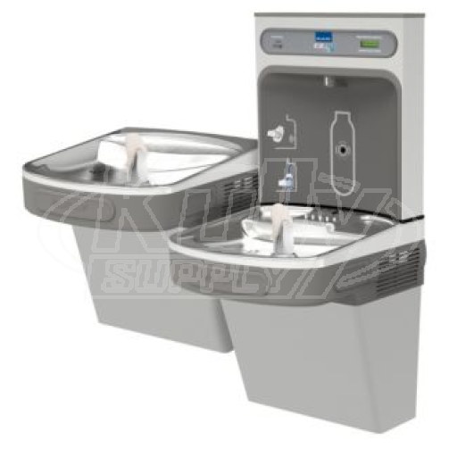 Elkay EZH20 LZSTLDDWSLK Filtered NON-REFRIGERATED Dual Drinking Fountain with Bottle Filler