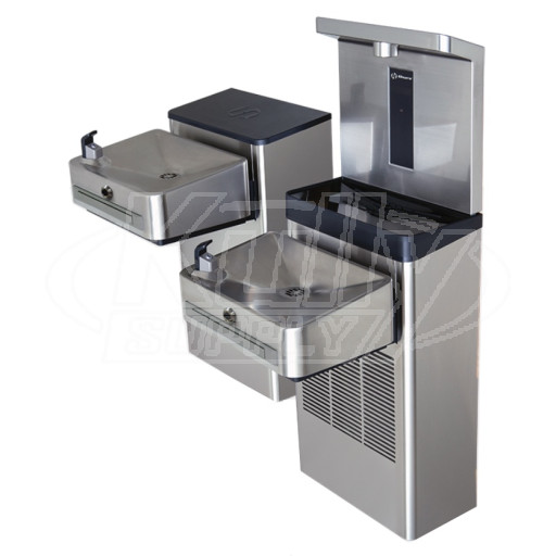 Haws 1212SH Sensor-Operated Dual Drinking Fountain with Bottle Filler