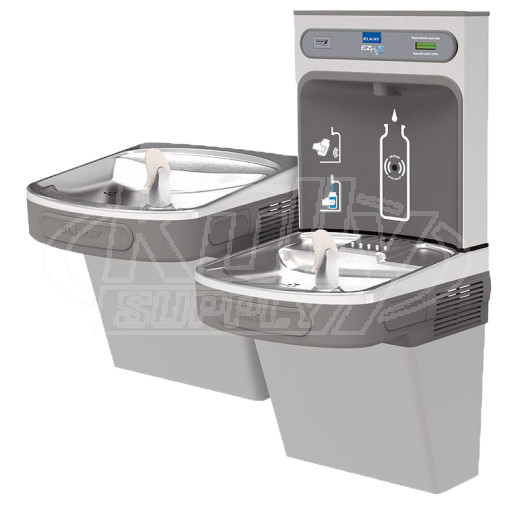 Elkay EZH2O LZSTLG8WSLK GreenSpec Filtered Dual Drinking Fountain with Bottle Filler