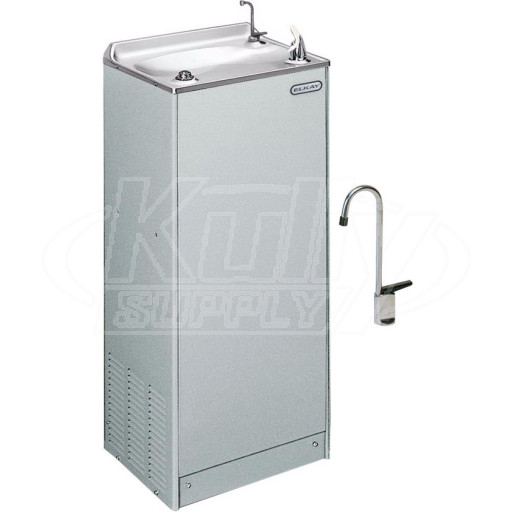 Elkay EFHA8SFP1Z Stainless Steel Drinking Fountain with Glass Filler, Foot Pedal and Hot Water Tap