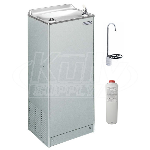 Elkay LFAE14SF1Z Filtered Stainless Steel Drinking Fountain with Glass Filler
