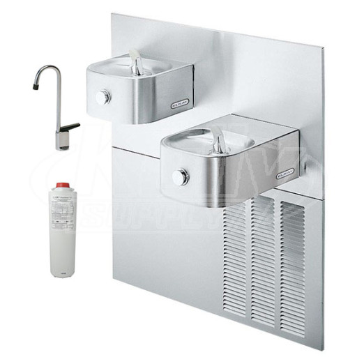 Elkay LNTEM8FK Filtered In-Wall Dual Drinking Fountain with Glass Filler