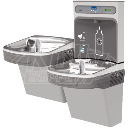 Elkay EZH2O LZSTLDDWSVRLK Filtered NON-REFRIGERATED Dual Drinking Fountain with Vandal-Resistant Bubbler