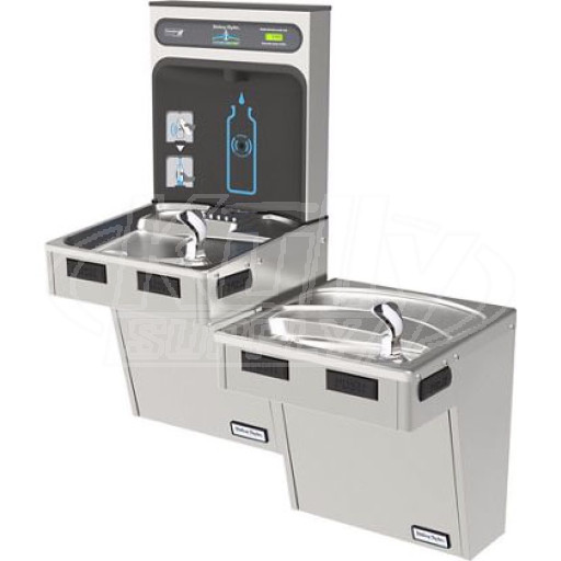 Halsey Taylor HydroBoost HTHB-HACG8BLSS-NF GreenSpec Stainless Steel Dual Drinking Fountain with Bottle Filler