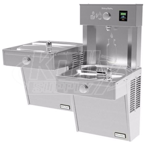 Halsey Taylor HydroBoost HTHBHVR8BL-NF Heavy Duty Vandal-Resistant Dual Drinking Fountain with Bottle Filler