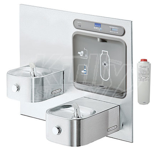 Elkay LZWS-EDFP217K Soft Sides NON-REFRIGERATED Drinking Fountain with Filter and Integral Bottle Filling Station