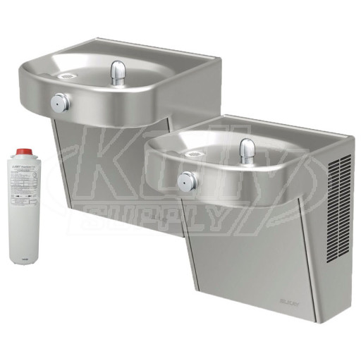 Elkay LVRCHDTLDDSC Filtered NON-REFRIGERATED Heavy Duty Vandal-Resistant Dual Drinking Fountain