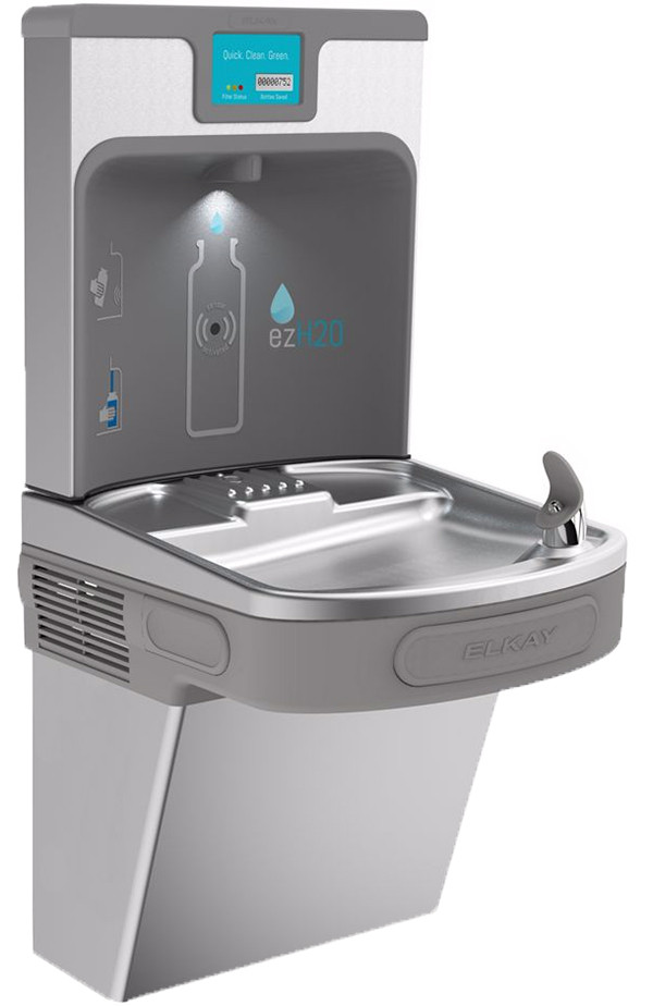Elkay Enhanced EZH2O LZS8WSSP Filtered Stainless Steel Drinking Fountain with Bottle Filler