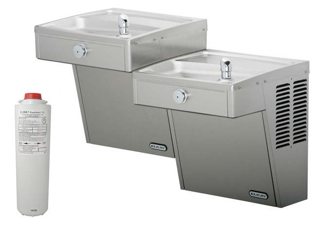 Elkay LVRCTLDDSC Filtered NON-REFRIGERATED Vandal-Resistant Dual Drinking Fountain