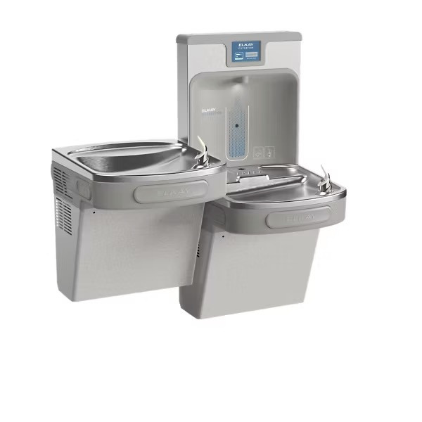 Elkay EZH2O LZSTL8WSLK Filtered Dual-Station Drinking Fountain with Bottle-Filling Station