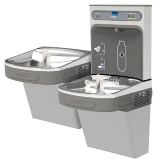 Elkay EZH20 LZSTLDDWSLK Filtered NON-REFRIGERATED Dual Drinking Fountain with Bottle Filler