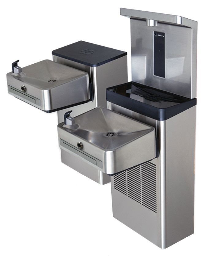 Haws 1212SH Sensor-Operated Dual Drinking Fountain with Bottle Filler