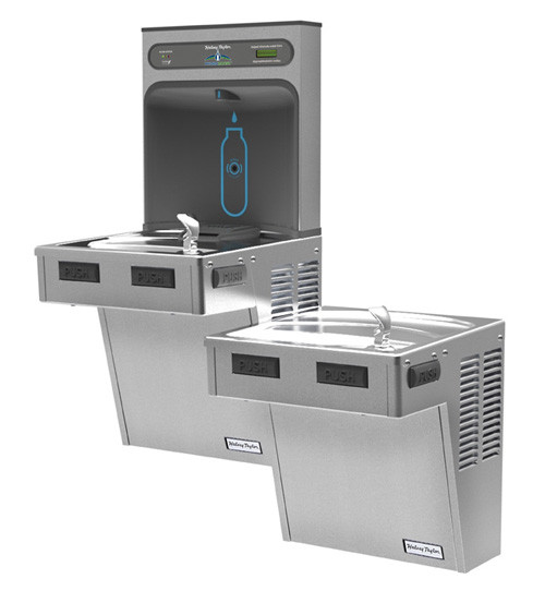 Halsey Taylor HydroBoost HTHB-HACDBL-WF-PV Filtered NON-REFRIGERATED Dual Drinking Foutnain with Bottle Filler
