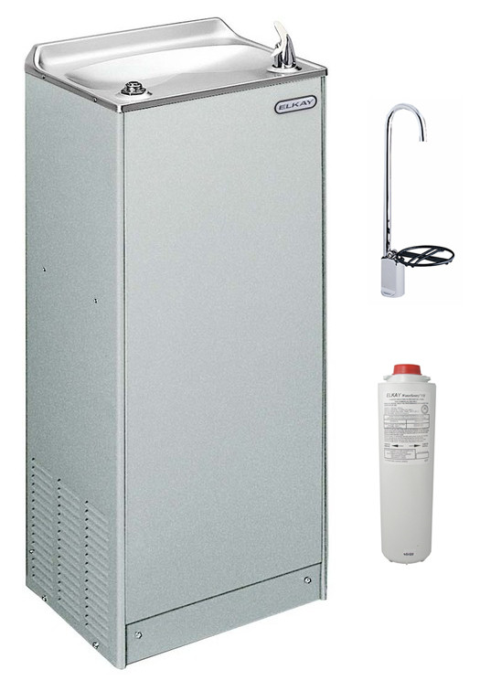 Elkay LFAE14SF1Z Filtered Stainless Steel Drinking Fountain with Glass Filler