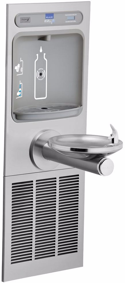 Elkay EZH2O EZWS-ERPBM8K Bottle Filling Station with Stainless Steel Integral SwirlFlo Fountain