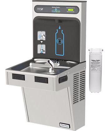 Halsey Taylor HydroBoost HTHB-HACG8SS-WF GreenSpec Filtered Stainless Steel Drinking Fountain with Bottle Filler
