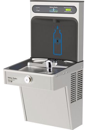 Halsey Taylor HydroBoost HTHB-HVRGRN8-NF GreenSpec Stainless Steel Drinking Fountain with Bottle Filler