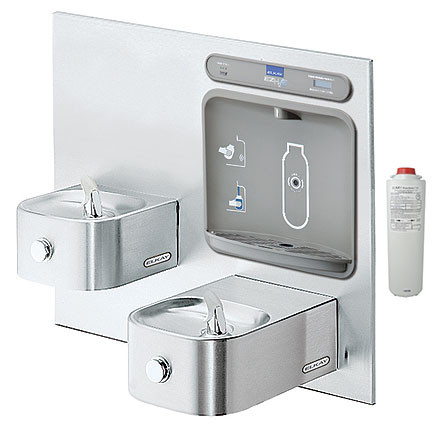 Elkay LZWS-EDFP217K Soft Sides NON-REFRIGERATED Drinking Fountain with Filter and Integral Bottle Filling Station