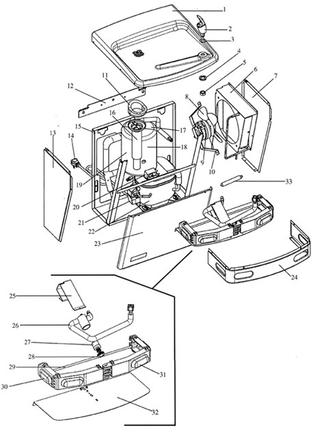 Oasis P8AC Drinking Fountain Parts Breakdown