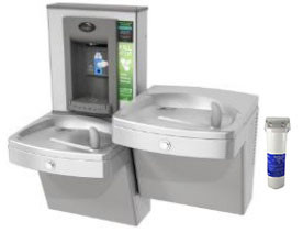 Oasis PGVF8EBFSL Filtered Vandal-Resistant Dual Drinking Fountain with Bottle Filler