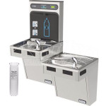 Halsey Taylor HydroBoost HTHB-HAC8BLSS-WF Filtered Stainless Steel Dual Drinking Fountain with Bottle Filler