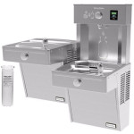 Halsey Taylor HydroBoost HTHBHVR8BL Filtered Heavy Duty Vandal-Resistant Dual Drinking Fountain with Bottle Filler