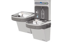 Elkay EZH2O LZSTLG8WSSK GreenSpec Filtered Stainless Steel Dual Drinking Fountain with Bottle Filler