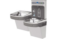 Elkay EZH2O EZSTL8WSVRSK Stainless Steel Dual Drinking Fountain with Bottle Filler and Vandal-Resistant Bubbler