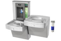Oasis PGVF8SBFSL Filtered Vandal-Resistant Dual Drinking Fountain with Manual Bottle Filler