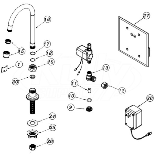 Zurn Z6903-76 AquaSense Faucet Parts Breakdown