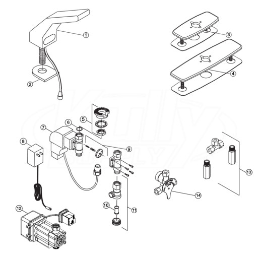 Zurn Z6912 AquaSense Faucet Parts Breakdown