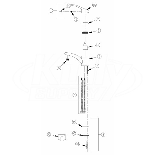 Zurn Z82200 Faucet Parts Breakdown