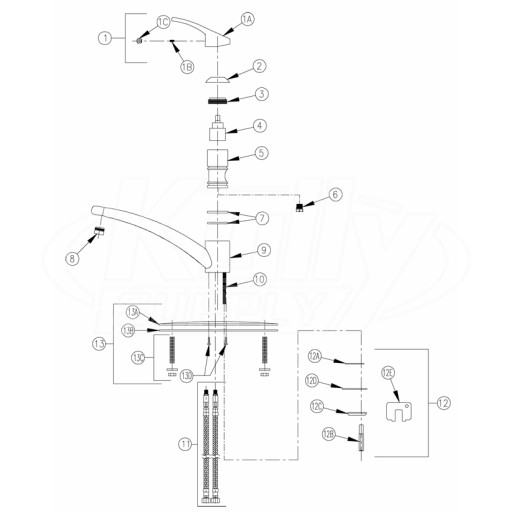 Zurn Z82300-CP8 Faucet Parts Breakdown