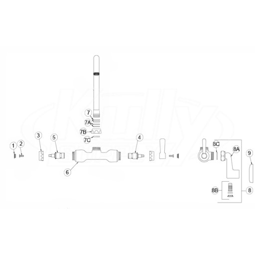 Zurn Z841 Gooseneck Parts Breakdown 