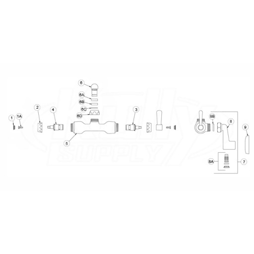 Zurn Z841 Swing Spout Parts Breakdown 